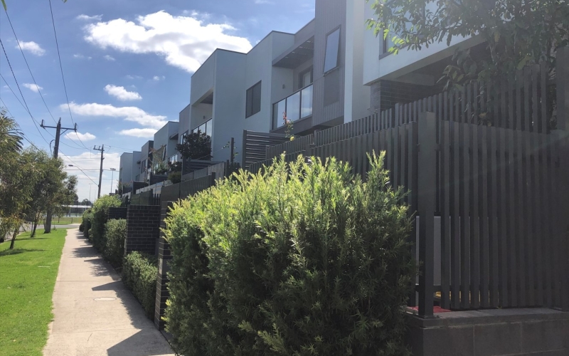 New housing developments overlooking the golf course.