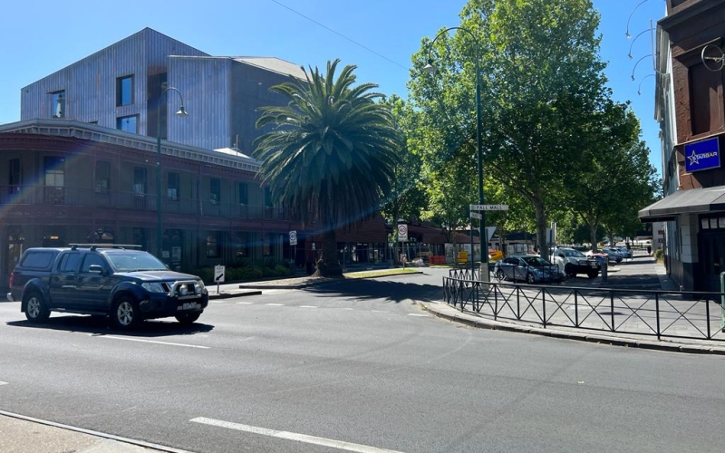 Bendigo's central business district.