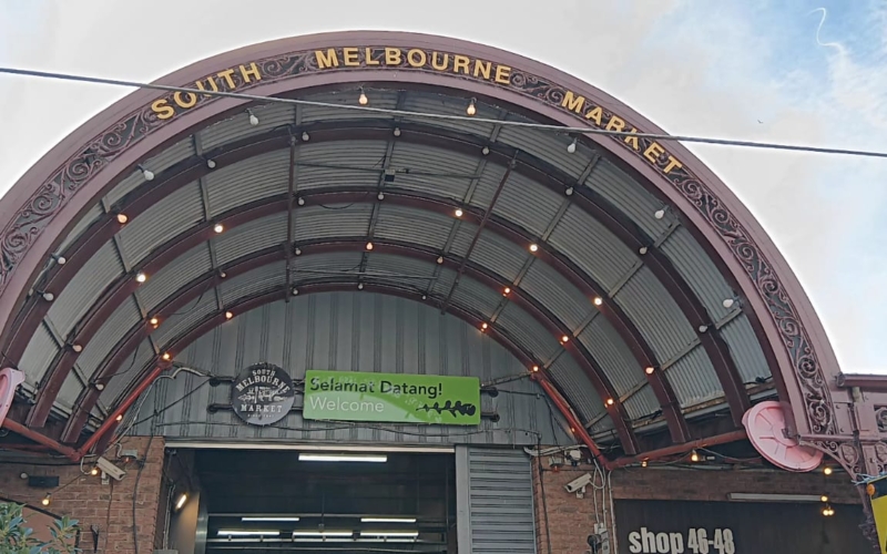 South Melbourne Market is a bustling indoor market with fresh food stalls and global eats.